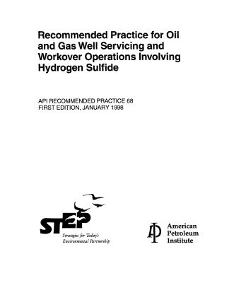 خرید و دانلود نسخه کامل کتاب API RP 68 1st Ed. Jan. 1998 – Recommended Practice for Oil and Gas Servicing and Workover Operations Involving Hydrogen Sulfide