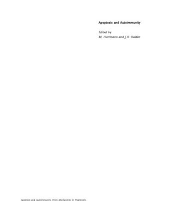 خرید و دانلود نسخه کامل کتاب Apoptosis and Autoimmunity: From Mechanisms to Treatments