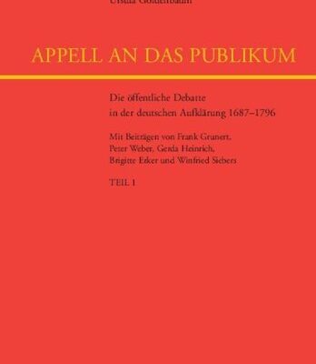 خرید و دانلود نسخه کامل کتاب Appell an das Publikum: die öffentliche Debatte in der deutschen Aufklärung 1687-1796