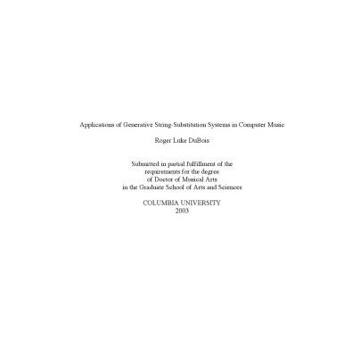 خرید و دانلود نسخه کامل کتاب Applications of Generative String-Substitution Systems in Computer Music [PhD Thesis]