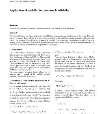 خرید و دانلود نسخه کامل کتاب Applications of semi-Markov processes in reliability