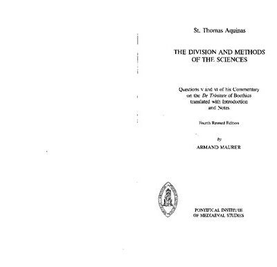 خرید و دانلود نسخه کامل کتاب Aquinas, The Division and Methods of the Sciences. Qq V & VI of Comm De Trinitate of Boethius