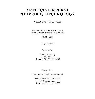 خرید و دانلود نسخه کامل کتاب Artificial neural networks technology. DACS report