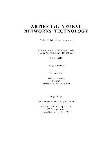 خرید و دانلود نسخه کامل کتاب Artificial neural networks technology. DACS report_68e71d4fa39de.jpeg خرید و دانلود نسخه کامل کتاب Artificial neural networks technology. DACS report