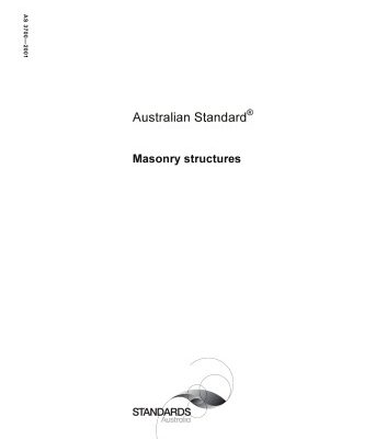 خرید و دانلود نسخه کامل کتاب AS 3700-2001 Masonry structures