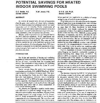 خرید و دانلود نسخه کامل کتاب ASHRAE DE-93-12-3 -Energy Requirements and Potential Savings for Heated Indoor Swimming Pools