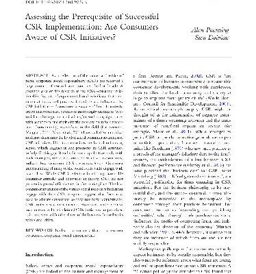 خرید و دانلود نسخه کامل کتاب Assessing the Prerequisite of Successful CSR