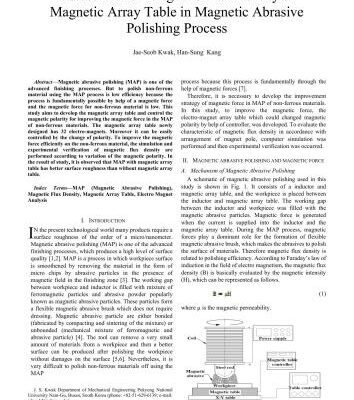 خرید و دانلود نسخه کامل کتاب Assessment on magnetic flux density of magnetic array table in magnetic abrasive polishing process