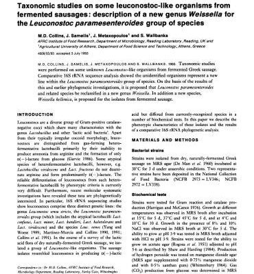 خرید و دانلود نسخه کامل کتاب at all. Taxonomic studies on some leuconostoc-like organisms from fermented sausages: description of a new genus Weissella for the Leuconostoc paramesenteroides group of species