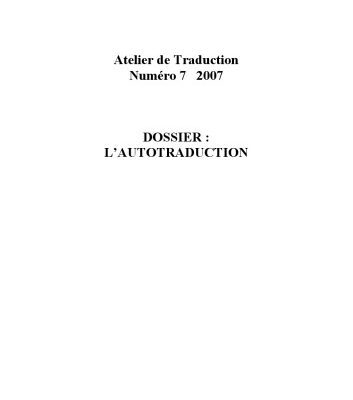 خرید و دانلود نسخه کامل کتاب Atelier de traduction