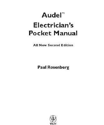 خرید و دانلود نسخه کامل کتاب Audel Electrician’s Pocket Manual