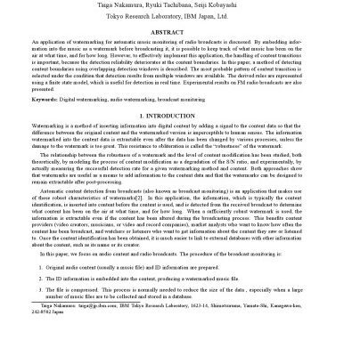 خرید و دانلود نسخه کامل کتاب Automatic music monitoring and boundary detection for broadcast using audio watermarking