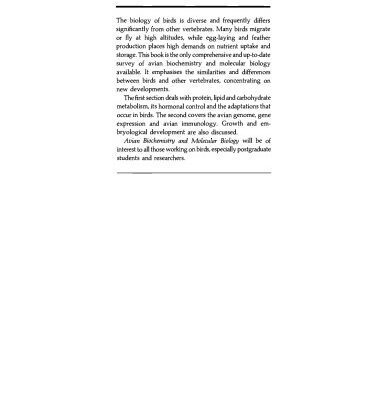خرید و دانلود نسخه کامل کتاب Avian Biochemistry and Molecular Biology