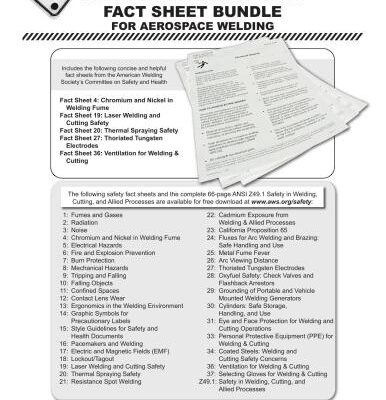 خرید و دانلود نسخه کامل کتاب AWS Safety and Health Fact Sheet Bundle for Aerospace Welding