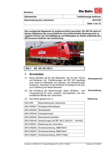 خرید و دانلود نسخه کامل کتاب Bahnbetrieb. Triebfahrzeuge bedienen. BR 185. Richtlinie 493.0185_68fe75574b7be.jpeg خرید و دانلود نسخه کامل کتاب Bahnbetrieb. Triebfahrzeuge bedienen. BR 185. Richtlinie 493.0185