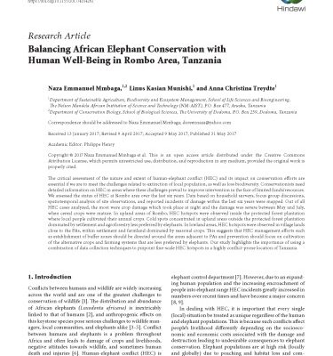 خرید و دانلود نسخه کامل کتاب Balancing African Elephant Conservation with Human Well-Being in Rombo Area, Tanzania