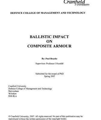 خرید و دانلود نسخه کامل کتاب Ballistic impact on composite armour