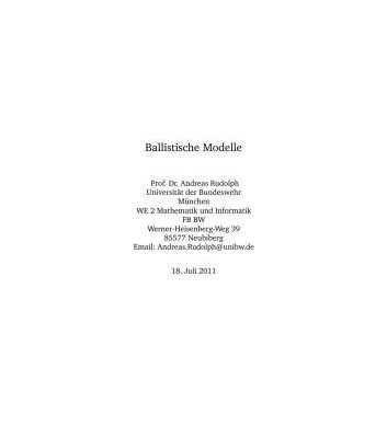 خرید و دانلود نسخه کامل کتاب Ballistische Modelle