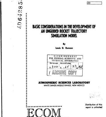 خرید و دانلود نسخه کامل کتاب Basic considerations in the development of an unguided rocket trajectory simulation model