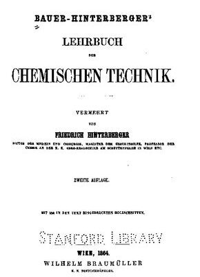خرید و دانلود نسخه کامل کتاب Bauer-Hinterberger’s Lehrbuch der Chemischen Technik