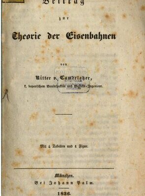 خرید و دانلود نسخه کامل کتاب Beitrag zur Theorie der Eisenbahnen