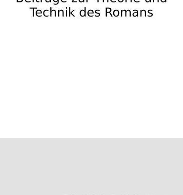 خرید و دانلود نسخه کامل کتاب Beiträge zur Theorie und Technik des Romans