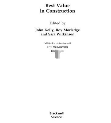 خرید و دانلود نسخه کامل کتاب Best Value in Construction