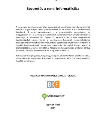 خرید و دانلود نسخه کامل کتاب Bevezetés a zenei informatikába