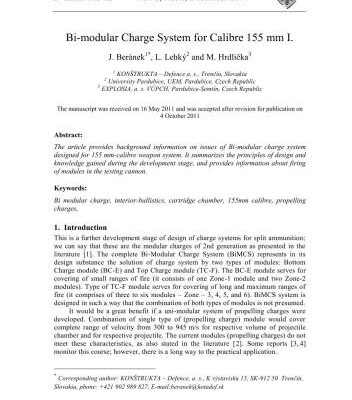 خرید و دانلود نسخه کامل کتاب Bi-modular Charge System for Calibre 155 mm I