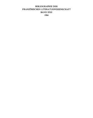 خرید و دانلود نسخه کامل کتاب Bibliographie der französischen Literaturwissenschaft = Bibliographie d’histoire littéraire française