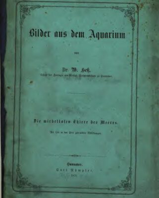 خرید و دانلود نسخه کامل کتاب Bilder aus dem Aquarium / Die wirbellosen Thiere des Meeres