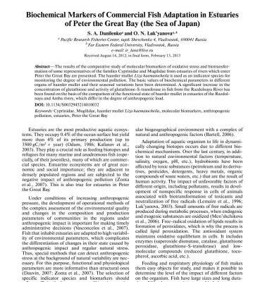 خرید و دانلود نسخه کامل کتاب Biochemical markers of commercial fish adaptation in estuaries of Peter the Great Bay (the Sea of Japan)