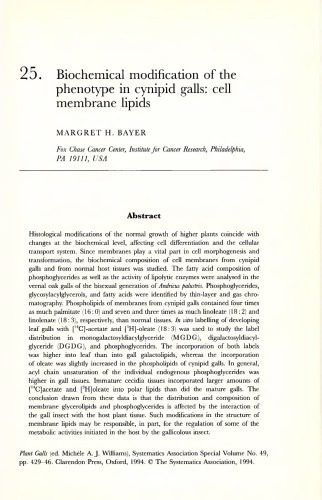 خرید و دانلود نسخه کامل کتاب Biochemical modification of the phenotype in cynipid galls: cell membrane lipids_68eb30dbce578.jpeg خرید و دانلود نسخه کامل کتاب Biochemical modification of the phenotype in cynipid galls: cell membrane lipids
