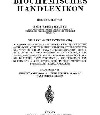 خرید و دانلود نسخه کامل کتاب Biochemisches Handlexikon: XII. Band (5. Erganzungsband)