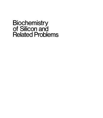 خرید و دانلود نسخه کامل کتاب Biochemistry of Silicon and Related Problems