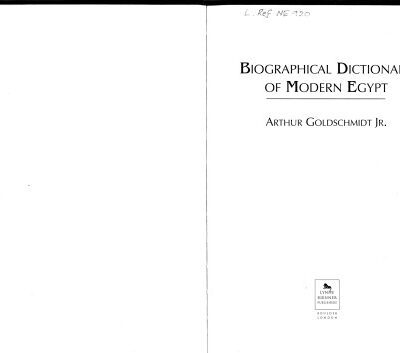 خرید و دانلود نسخه کامل کتاب Biographical Dictionary of Modern Egypt