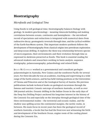 خرید و دانلود نسخه کامل کتاب Biostratigraphy: Microfossils and Geological Time