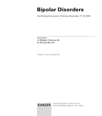 خرید و دانلود نسخه کامل کتاب Bipolar Disorders: 2nd Stanley Symposium, Freiburg, November 2000 (Neuropsychobiology)