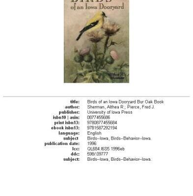 خرید و دانلود نسخه کامل کتاب Birds of an Iowa Dooryard (Bur Oak Book)