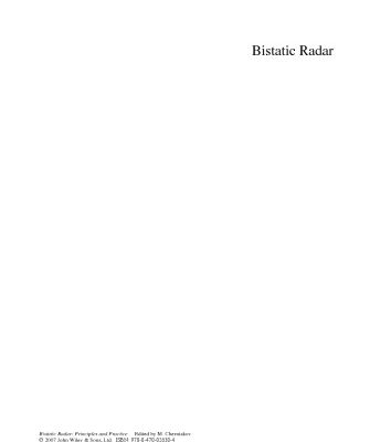 خرید و دانلود نسخه کامل کتاب Bistatic Radar: Principles and Practice