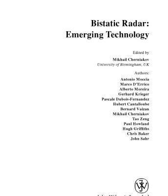 خرید و دانلود نسخه کامل کتاب Bistatic Radars: Emerging Technology