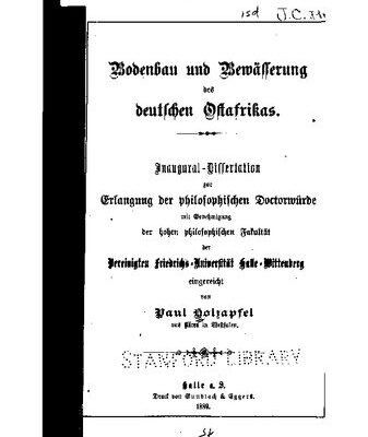خرید و دانلود نسخه کامل کتاب Bodenbau und Bewässerung des deutschen Ostafrikas