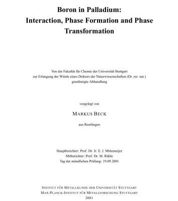 خرید و دانلود نسخه کامل کتاب Boron in Palladium: Interaction, Phase Formation and Phase Transformation