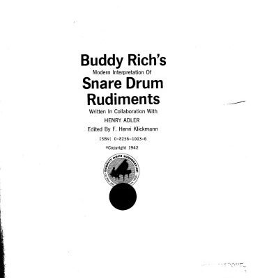 خرید و دانلود نسخه کامل کتاب Buddy Rich s Modern Interpretation of Snare Drum Rudiments