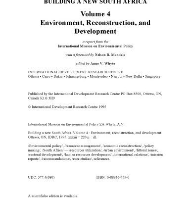 خرید و دانلود نسخه کامل کتاب Building a New South Africa: Volume 4 (Environment, Reconstruction and Development)