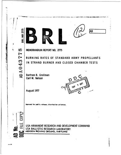 خرید و دانلود نسخه کامل کتاب Burning rates of standard army propellants in strand burner and closed chamber tests_68f0e697adb91.jpeg خرید و دانلود نسخه کامل کتاب Burning rates of standard army propellants in strand burner and closed chamber tests