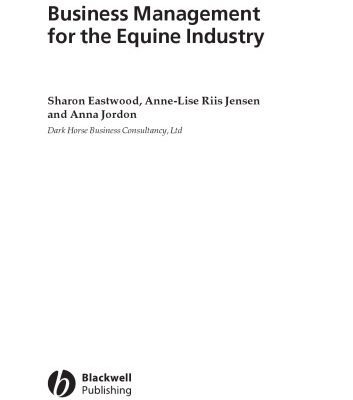 خرید و دانلود نسخه کامل کتاب Business Management for the Equine Industry