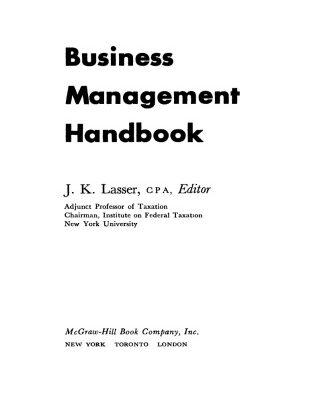 خرید و دانلود نسخه کامل کتاب Business Management Handbook