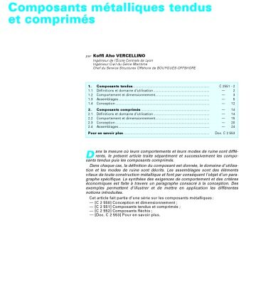 خرید و دانلود نسخه کامل کتاب C 2551 Composants metalliques tendus et comprimes