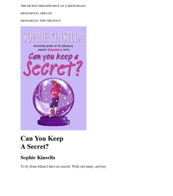 خرید و دانلود نسخه کامل کتاب Can You Keep a Secret?